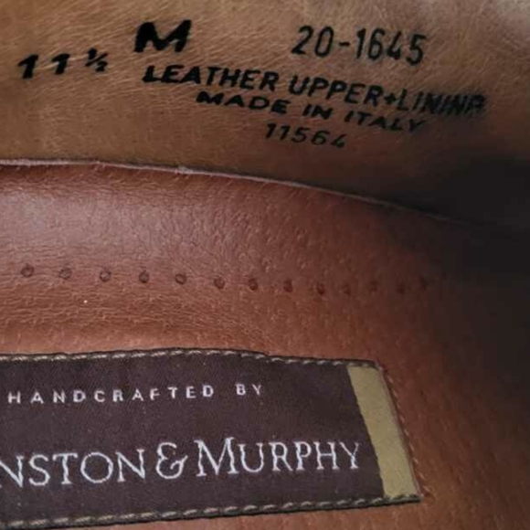 Johnston Murphy Italy Brown Leather Nubuck Loafer Casual Dress Shoe Men 11.5 - Picture 4 of 10